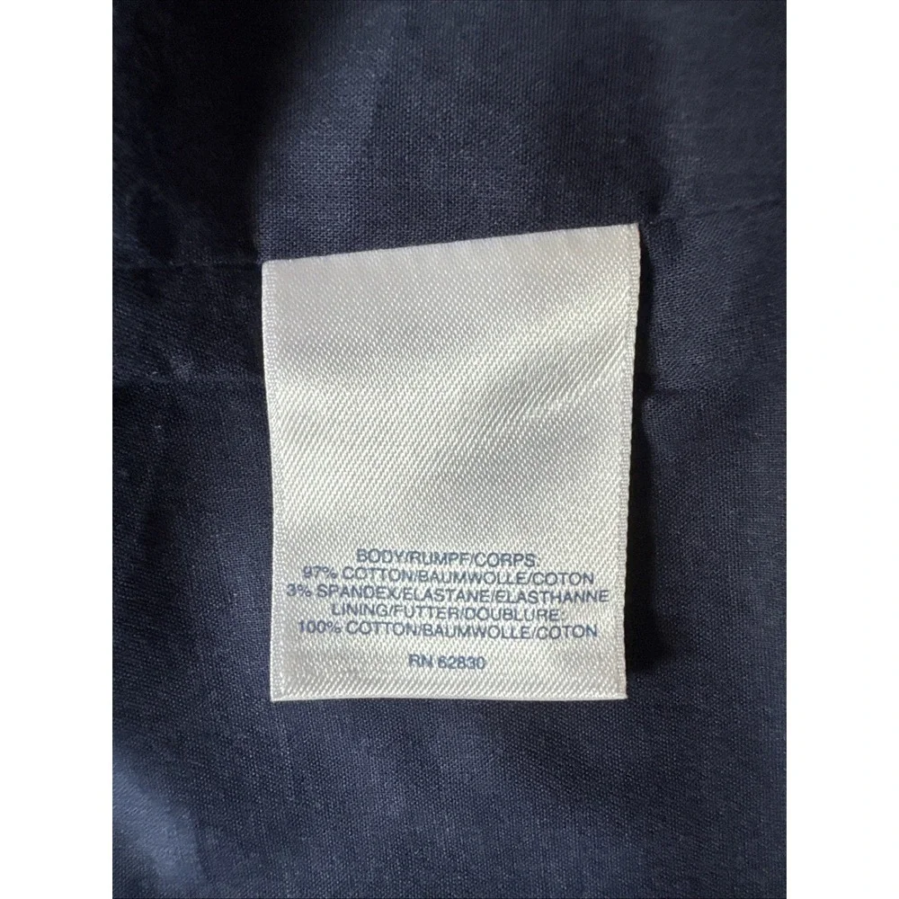 Land's End‎ White Navy Printed Lined Floral Zip  A Line Skirt SZ 12